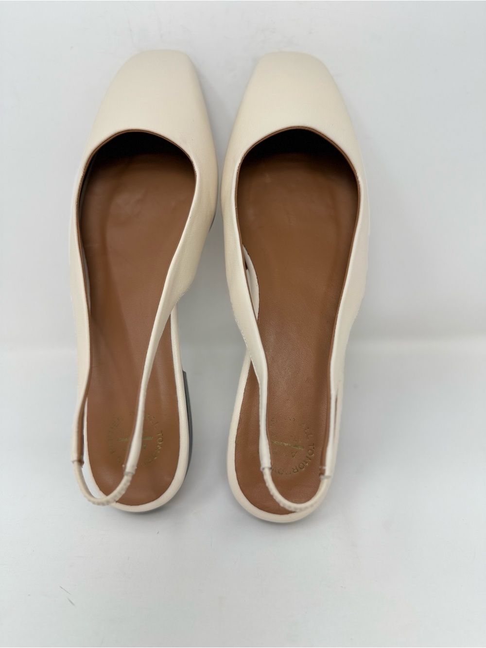 New ATP Atelier Plesio Flat Slingback Linen Leather Sz 10 - Picture 13 of 14